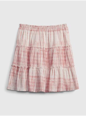 Růžová holčičí dětská sukně teen tiered skirt GAP