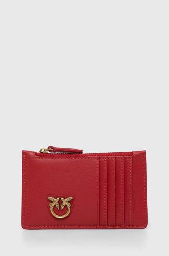 Kožená peněženka Pinko červená barva