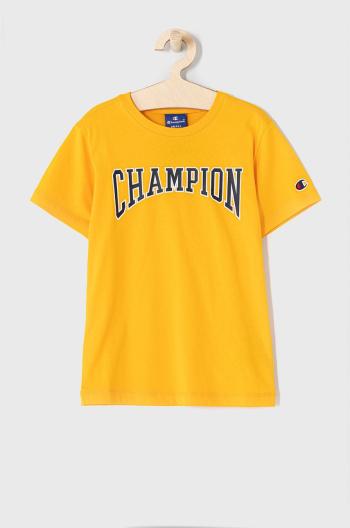 Dětské tričko Champion 305671 žlutá barva, s potiskem