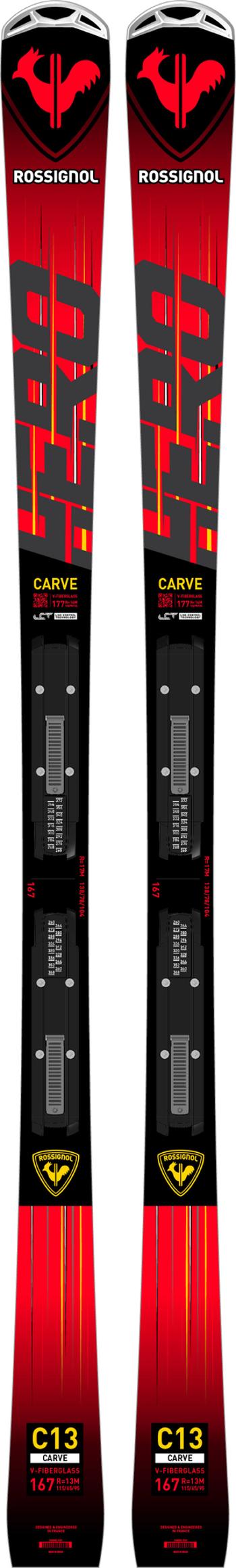 Lyže Rossignol Hero Carve Konect + NX12 Konect GW B80 black hot red 22/23 Velikost: 157