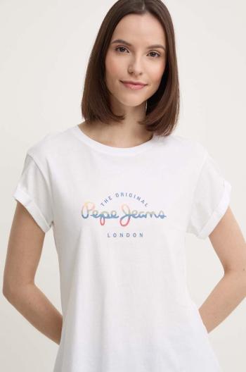 Bavlněné tričko Pepe Jeans EVETTE bílá barva, PL505880