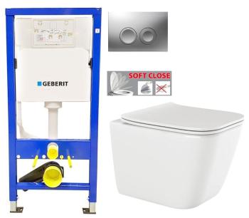 GEBERIT DuofixBasic s matným tlačítkem DELTA21 + WC INVENA PAROS  + SEDÁTKO 458.103.00.1 21MA RO1