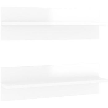 Shumee Nástěnné 2 ks bílé vysoký lesk 60×11,5×18 cm dřevotříska, 807327 (807327)