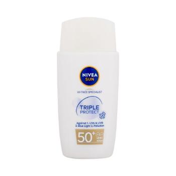 Nivea Sun Triple Protect Ultra-Light Hydrating Fluid SPF50+ 40 ml opalovací přípravek na obličej poškozená krabička na normální pleť; na smíšenou pleť