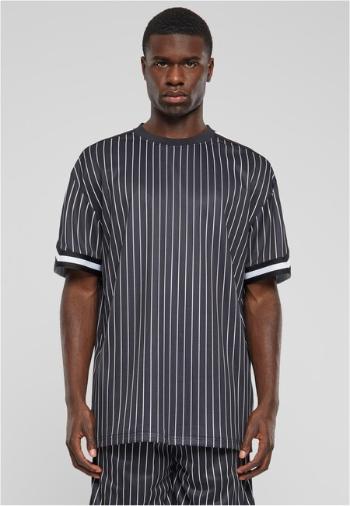 Urban Classics Oversized Striped Mesh Tee black/white - S