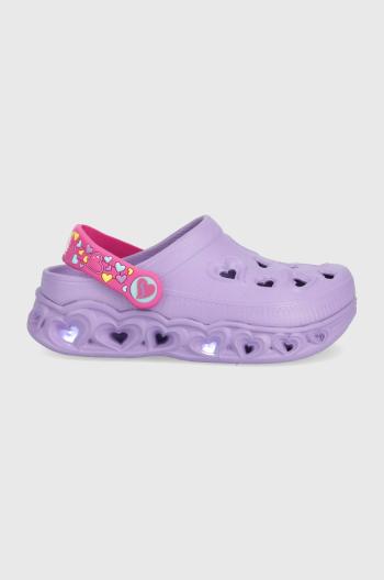 Dětské pantofle Skechers fialová barva