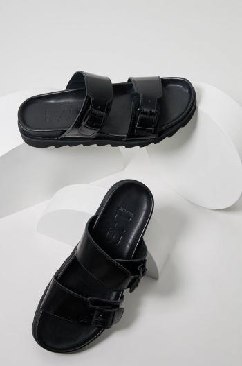 Kožené pantofle Answear Lab dámské, černá barva, na platformě