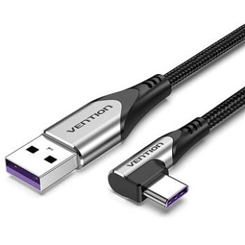 Vention Type-C (USB-C) 90° <-> USB 2.0 5A Cable 1M Gray Aluminum Alloy Type (COGHF)