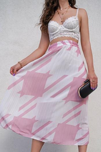 Růžovo-smetanová vzorovaná maxi sukně Claire