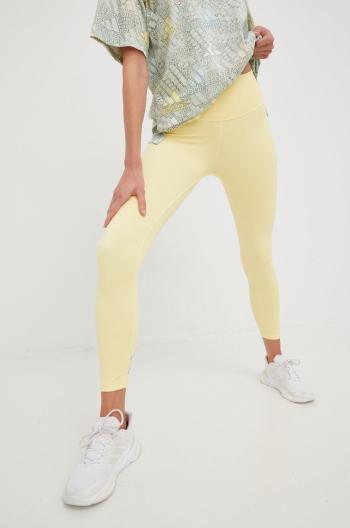 Legíny na jógu adidas Performance Yoga Studio žlutá barva