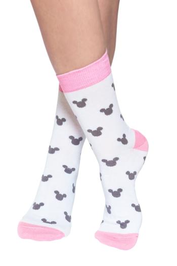 Růžovo-šedé vzorované ponožky Minnie Socks