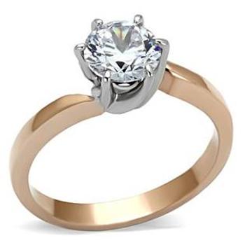 Šperky4U Ocelový prsten se zirkonem - velikost 49 - AL-0012-49