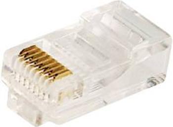 Konektor RJ45 LogiLink MP0002, zástrčka rovná, 100 ks, transparentní