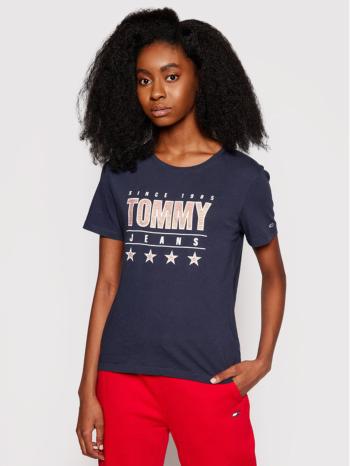 Tommy Jeans dámské tmavě modré triko METALLIC - XS (C87)