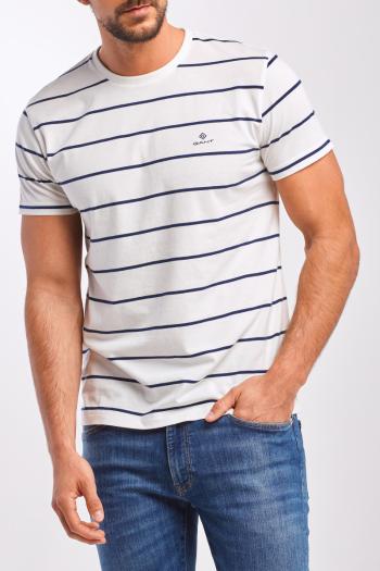 TRIČKO GANT BRETON STRIPE SS T-SHIRT bílá 5XL