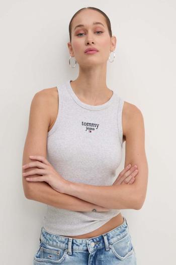 Top Tommy Jeans dámský, šedá barva, DW0DW18408