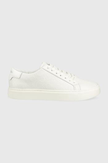 Kožené sneakers boty Calvin Klein bílá barva