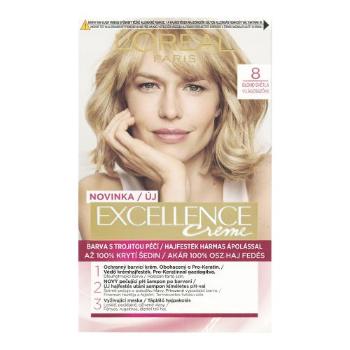 L'Oréal Paris Excellence Creme Triple Protection 48 ml barva na vlasy pro ženy 8 Natural Light Blonde na blond vlasy; na všechny typy vlasů
