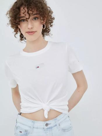 Tommy Jeans dámské bílé tričko - M (YBR)