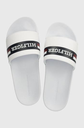 Pantofle Tommy Hilfiger CORPORATE HILFIGER POOL SLIDE pánské, bílá barva, FM0FM04911