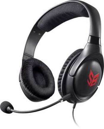 Creative Sound Blaster Blaze herní headset na kabel, stereo přes uši, jack 3,5 mm, černá, červená