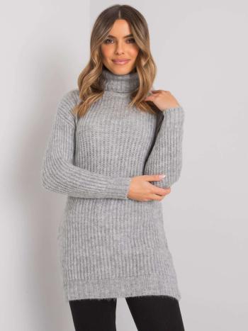 ŠEDÝ DLOUHÝ PLETENÝ ROLÁK ASM-SW-5041.96P-GREY Velikost: ONE SIZE