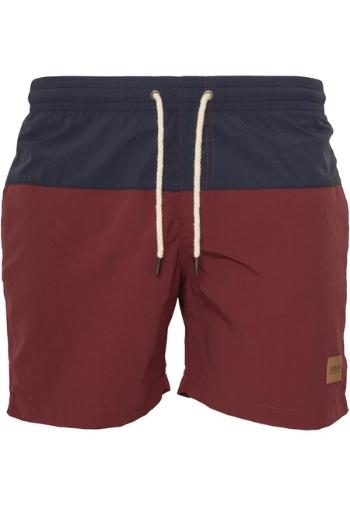 Urban Classics Block Swim Shorts nvy/burgundy - 5XL