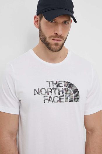 Bavlněné tričko The North Face bílá barva, s potiskem, NF0A87N5YPO1