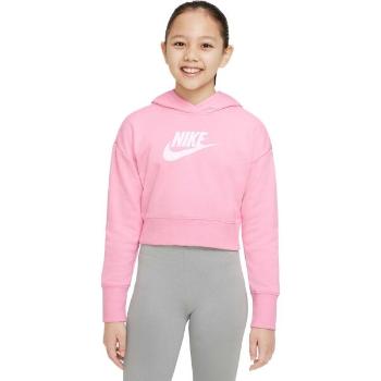 Nike SPORTSWEAR CLUB Dívčí mikina, růžová, velikost S