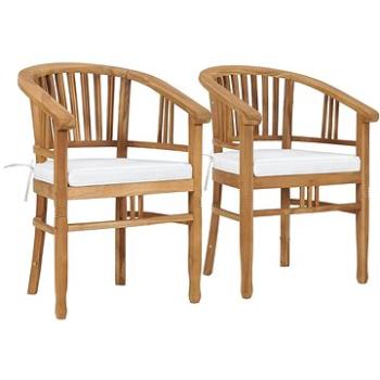 Zahradní židle s poduškami 2 ks masivní teakové dřevo 49430 (49430)