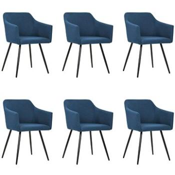 Jídelní židle 6 ks modré textil (3065685)