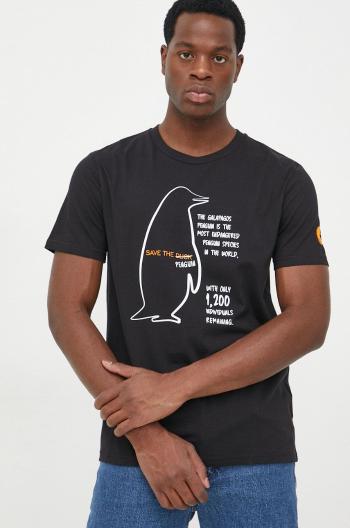 Bavlněné tričko Save The Duck černá barva