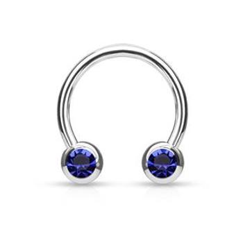 Šperky4U Piercing podkova s kamínky - PV1002B-120833