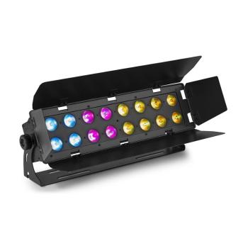 Beamz WH192, wall wash světelný efekt, 100 W, 16 x 12 W 6 v 1 LED diody, RGBW-UV, IR dálkový ovladač, černý