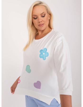 Dámská halenka plus size s rozparky ecru 