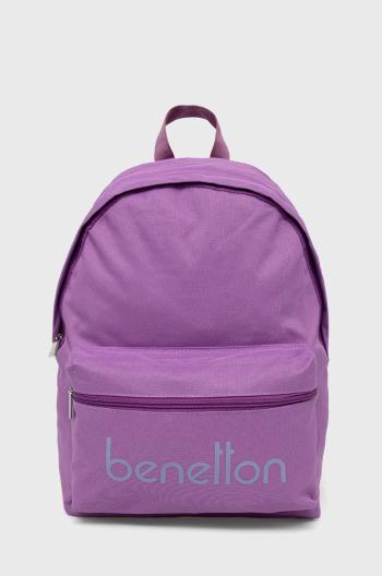 Dětský batoh United Colors of Benetton fialová barva, velký, vzorovaný