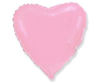 Flexmetal Fóliový balón srdce satén světle růžová 46 cm