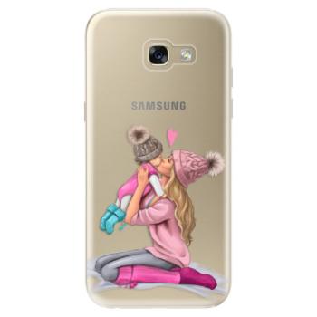 Odolné silikonové pouzdro iSaprio - Kissing Mom - Blond and Girl - Samsung Galaxy A5 2017