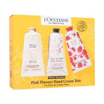 L'Occitane Pink Flowers Hand Cream Trio dárková kazeta dárková sada