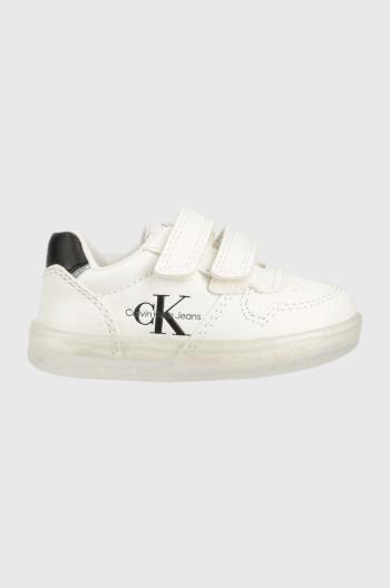 Dětské sneakers boty Calvin Klein Jeans bílá barva