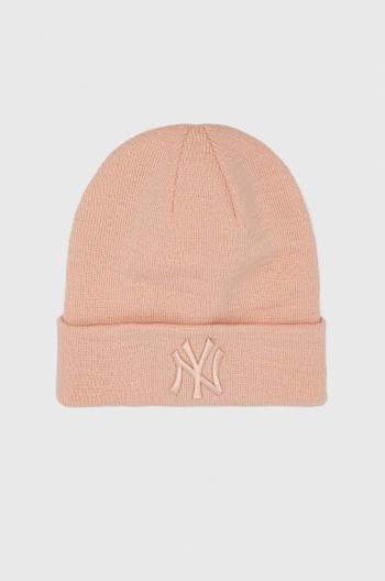 Čepice New Era růžová barva, z husté pleteniny