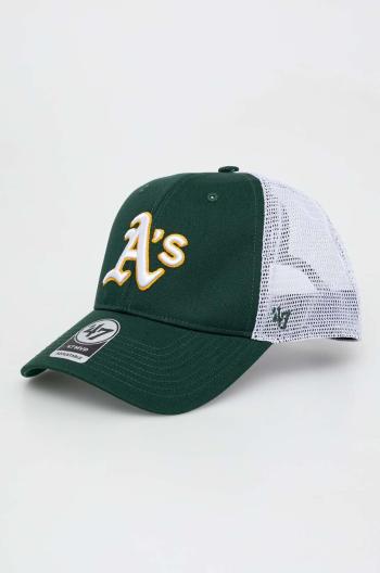 Kšiltovka 47brand MLB Oakland Athletics zelená barva, s aplikací, B-BRANS18CTP-DG