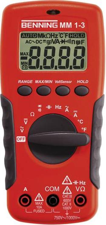 Digitální multimetr Benning MM1-3, 0,1 Ω - 20 MΩ, 1 Hz - 20 MHz, 1 pF - 2 mF, -20 - 800 °C