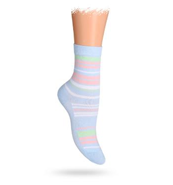 WOLA Dětské ponožky ABS vzor PROUŽKY světle modré Velikost: 30-32
