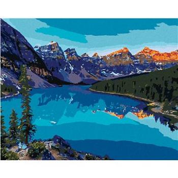 Diamondi - Diamantové malování - MORÉNSKÉ JEZERO V NÁRODNÍM PARKU BANFF, 40x50 cm, bez rámu a bez vy (605483A)