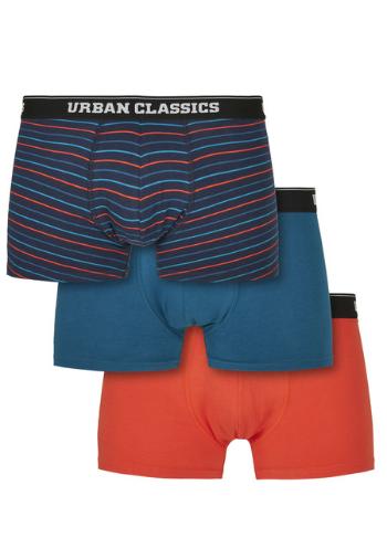 Urban Classics Boxer Shorts 3-Pack mini stripe aop+boxteal+boxora - XXL