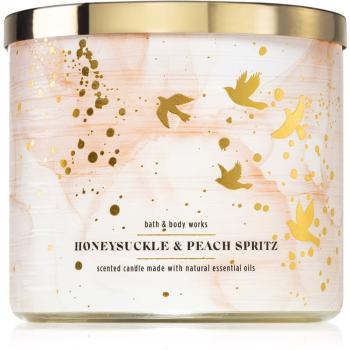 Bath & Body Works Honeysuckle & Peach Spritz vonná svíčka 411 g