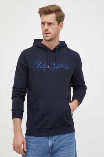 Bavlněná mikina Pepe Jeans Ryan pánská, tmavomodrá barva, s kapucí, s aplikací