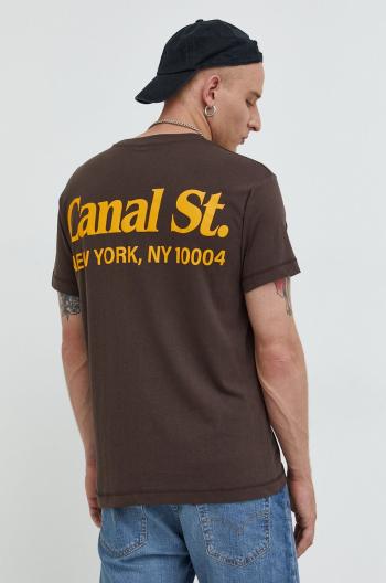 Bavlněné tričko Jack & Jones Jorriverside hnědá barva, s potiskem