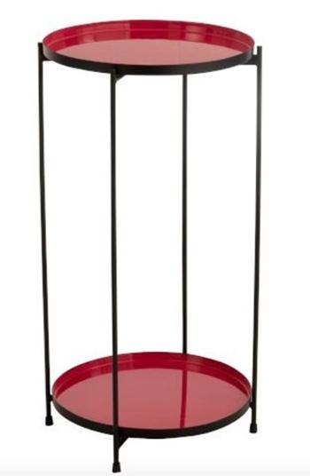 Červený kovový odkládací stolek Cerise - 32*8*60 cm 2973